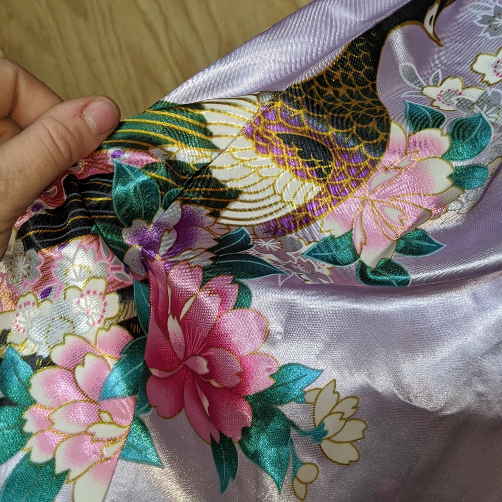 Lavender Silky Robe - Picture 2 of 2
